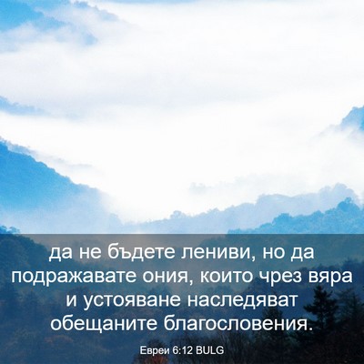 Picture 03 - Евреи 6:12 BULG - да не бъдете лениви, но да - Bible Verse Picture