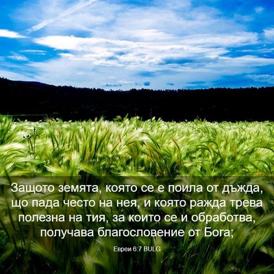 Picture 03 - Евреи 6:7 BULG - Защото земята, която се е - Bible Verse Picture