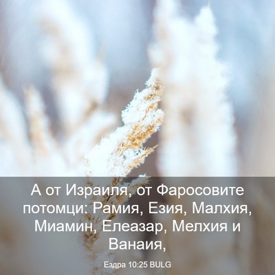 Picture 03 - Ездра 10:25 BULG - А от Израиля, от Фаросовите - Bible Verse Picture