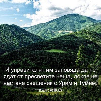 Picture 03 - Ездра 2:63 BULG - И управителят им заповяда - Bible Verse Picture