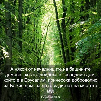 Picture 03 - Ездра 2:68 BULG - А някои от началниците на - Bible Verse Picture