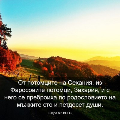 Picture 03 - Ездра 8:3 BULG - От потомците на Сехания, из - Bible Verse Picture