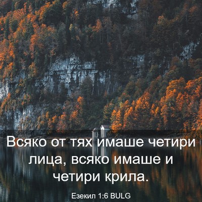 Picture 03 - Езекил 1:6 BULG - Всяко от тях имаше четири - Bible Verse Picture