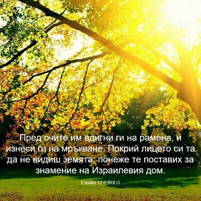 Picture 03 - Езекил 12:6 BULG - Пред очите им вдигни ги на - Bible Verse Picture