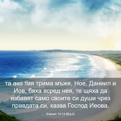 Picture 03 - Езекил 14:14 BULG - та ако тия трима мъже, Ное, - Bible Verse Picture