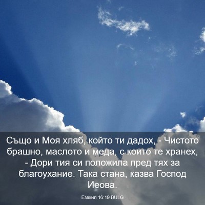 Picture 03 - Езекил 16:19 BULG - Също и Моя хляб, който ти - Bible Verse Picture
