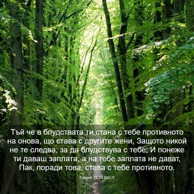 Picture 03 - Езекил 16:34 BULG - Тъй че в блудствата ти - Bible Verse Picture