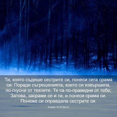 Picture 03 - Езекил 16:52 BULG - Ти, която съдеше сестрите - Bible Verse Picture