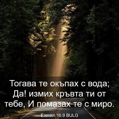 Picture 03 - Езекил 16:9 BULG - Тогава те окъпах с вода; Да! - Bible Verse Picture