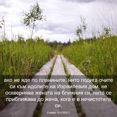 Picture 03 - Езекил 18:6 BULG - ако не яде по планините, - Bible Verse Picture