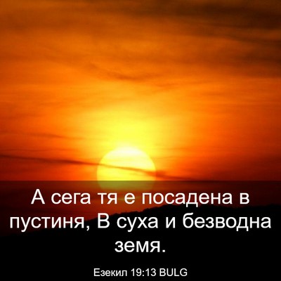 Picture 03 - Езекил 19:13 BULG - А сега тя е посадена в - Bible Verse Picture