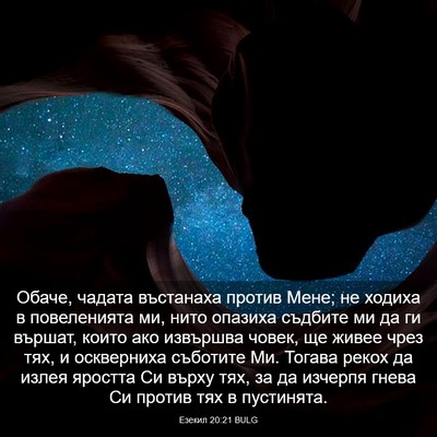 Picture 03 - Езекил 20:21 BULG - Обаче, чадата въстанаха - Bible Verse Picture