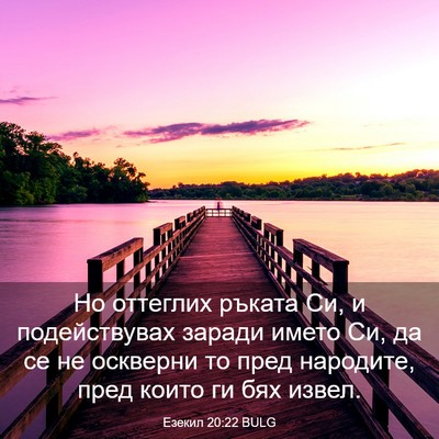 Picture 03 - Езекил 20:22 BULG - Но оттеглих ръката Си, и - Bible Verse Picture