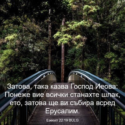 Picture 03 - Езекил 22:19 BULG - Затова, така казва Господ - Bible Verse Picture