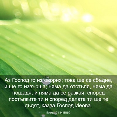 Picture 03 - Езекил 24:14 BULG - Аз Господ го изговорих; - Bible Verse Picture