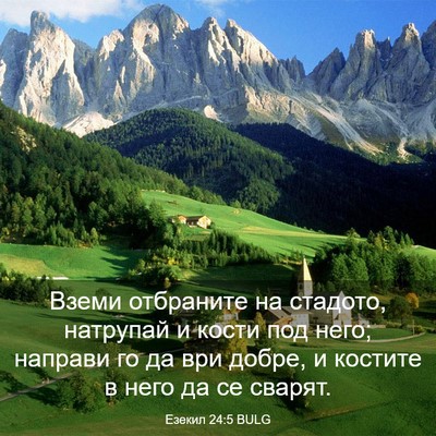 Picture 03 - Езекил 24:5 BULG - Вземи отбраните на - Bible Verse Picture