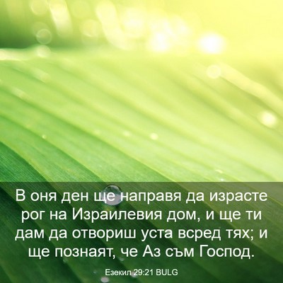 Picture 03 - Езекил 29:21 BULG - В оня ден ще направя да - Bible Verse Picture