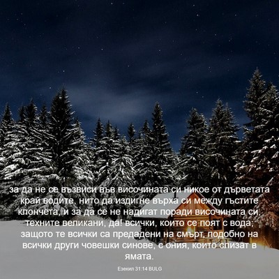 Picture 03 - Езекил 31:14 BULG - за да не се възвиси във - Bible Verse Picture