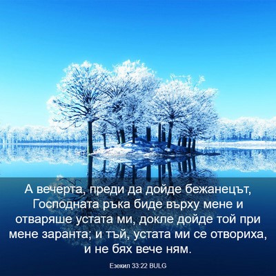 Picture 03 - Езекил 33:22 BULG - А вечерта, преди да дойде - Bible Verse Picture