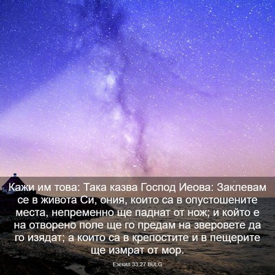 Picture 03 - Езекил 33:27 BULG - Кажи им това: Така казва - Bible Verse Picture
