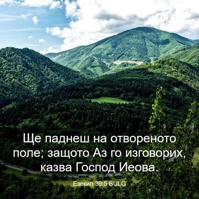 Picture 03 - Езекил 39:5 BULG - Ще паднеш на отвореното - Bible Verse Picture