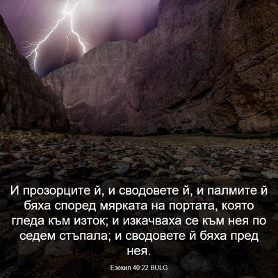 Picture 03 - Езекил 40:22 BULG - И прозорците й, и сводовете - Bible Verse Picture