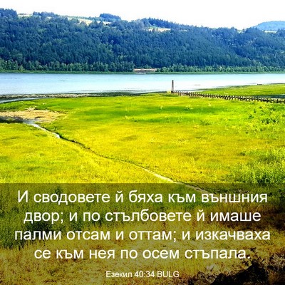 Picture 03 - Езекил 40:34 BULG - И сводовете й бяха към - Bible Verse Picture