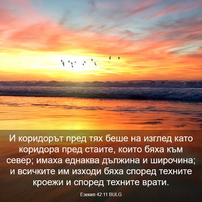 Picture 03 - Езекил 42:11 BULG - И коридорът пред тях беше - Bible Verse Picture