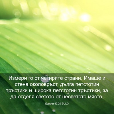 Picture 03 - Езекил 42:20 BULG - Измери го от четирите - Bible Verse Picture