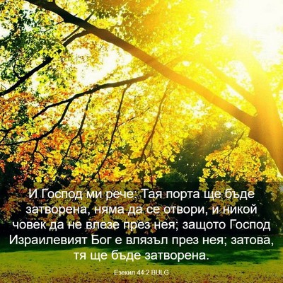 Picture 03 - Езекил 44:2 BULG - И Господ ми рече: Тая порта - Bible Verse Picture