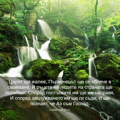 Picture 03 - Езекил 7:27 BULG - Царят ще жалее, Първенецът - Bible Verse Picture