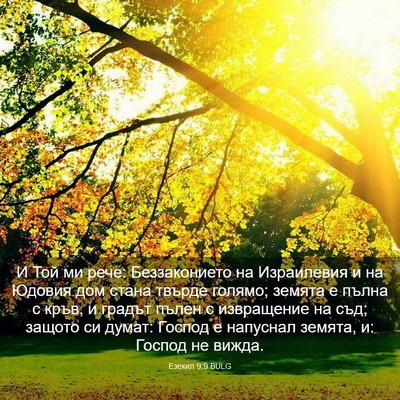 Picture 03 - Езекил 9:9 BULG - И Той ми рече: Беззаконието - Bible Verse Picture