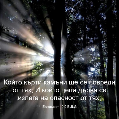 Picture 03 - Еклесиаст 10:9 BULG - Който кърти камъни ще се - Bible Verse Picture