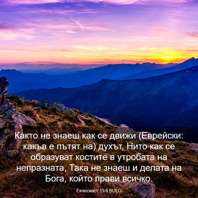 Picture 03 - Еклесиаст 11:5 BULG - Както не знаеш как се движи - Bible Verse Picture