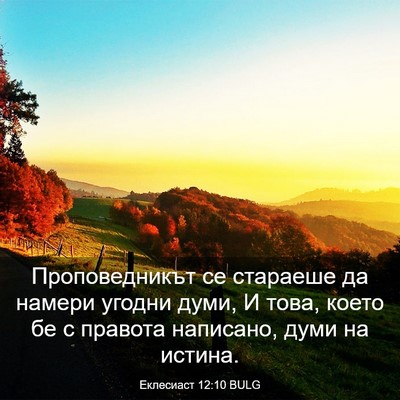 Picture 03 - Еклесиаст 12:10 BULG - Проповедникът се стараеше - Bible Verse Picture