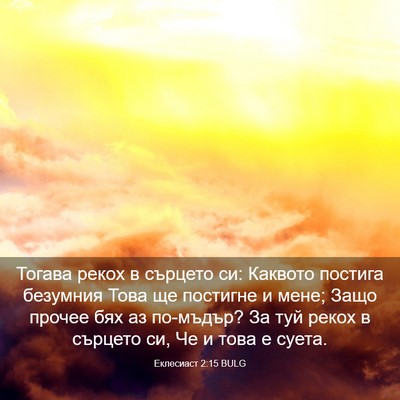 Picture 03 - Еклесиаст 2:15 BULG - Тогава рекох в сърцето си: - Bible Verse Picture