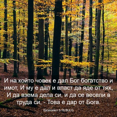 Picture 03 - Еклесиаст 5:19 BULG - И на който човек е дал Бог - Bible Verse Picture