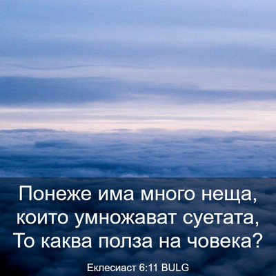 Picture 03 - Еклесиаст 6:11 BULG - Понеже има много неща, - Bible Verse Picture