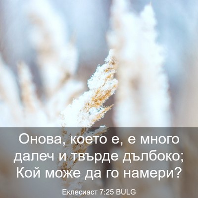 Picture 03 - Еклесиаст 7:25 BULG - Онова, което е, е много - Bible Verse Picture