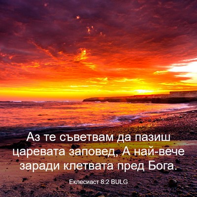 Picture 03 - Еклесиаст 8:2 BULG - Аз те съветвам да пазиш - Bible Verse Picture