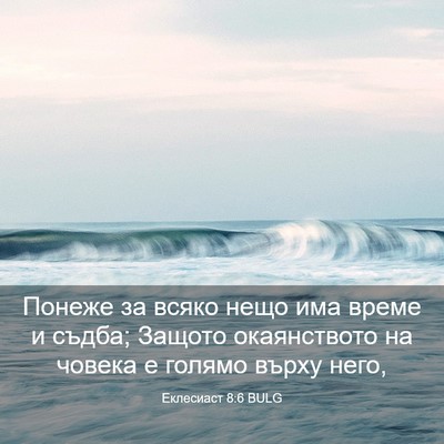 Picture 03 - Еклесиаст 8:6 BULG - Понеже за всяко нещо има - Bible Verse Picture