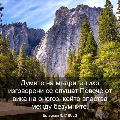 Picture 03 - Еклесиаст 9:17 BULG - Думите на мъдрите тихо - Bible Verse Picture