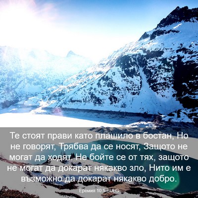 Picture 03 - Еремия 10:5 BULG - Те стоят прави като - Bible Verse Picture