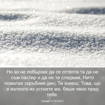 Picture 03 - Еремия 17:16 BULG - Но аз не побързах да се - Bible Verse Picture