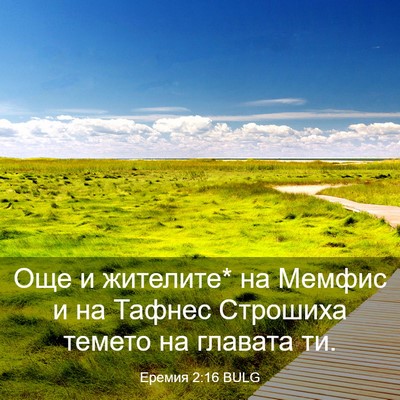 Picture 03 - Еремия 2:16 BULG - Още и жителите* на Мемфис и - Bible Verse Picture