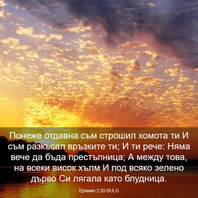 Picture 03 - Еремия 2:20 BULG - Понеже отдавна съм строшил - Bible Verse Picture