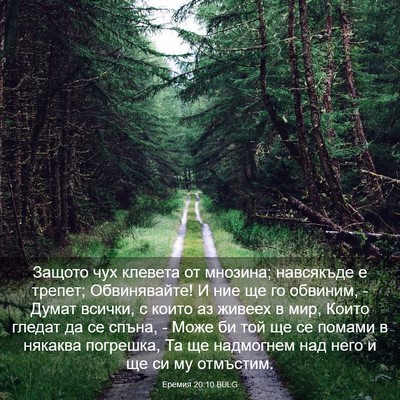 Picture 03 - Еремия 20:10 BULG - Защото чух клевета от - Bible Verse Picture