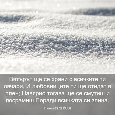 Picture 03 - Еремия 22:22 BULG - Вятърът ще се храни с - Bible Verse Picture