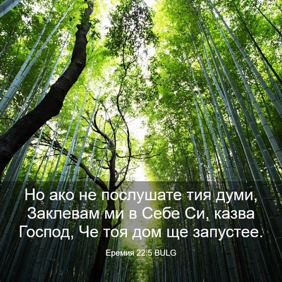 Picture 03 - Еремия 22:5 BULG - Но ако не послушате тия - Bible Verse Picture