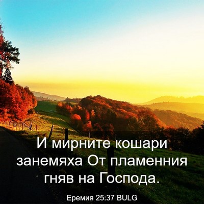 Picture 03 - Еремия 25:37 BULG - И мирните кошари занемяха - Bible Verse Picture